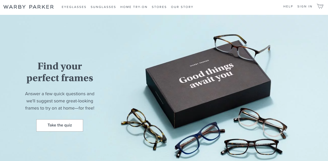 warby parker eyewear website