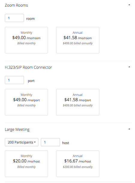 zoom pricing for home use