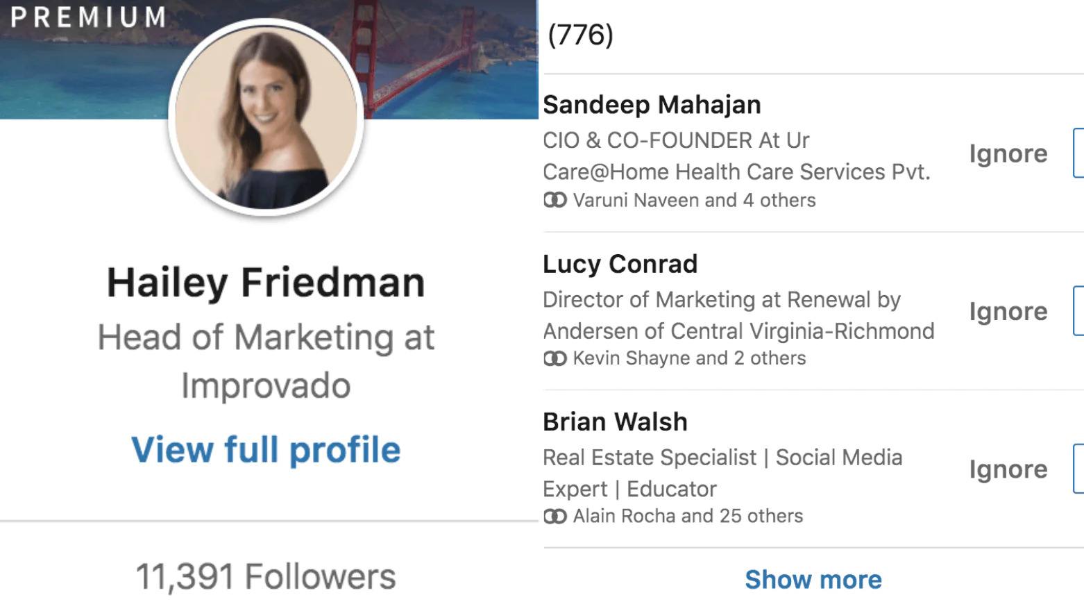 growth of my personal brand on linkedin