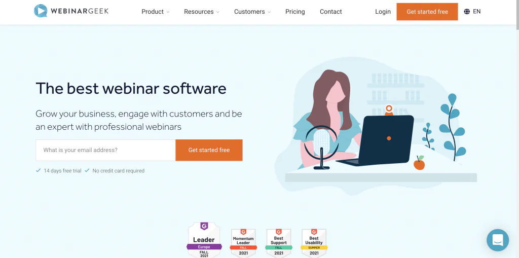 webinargeek homepage best webinar software